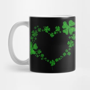 St. Patrick's Day Heart Shaped Clover Design Mug